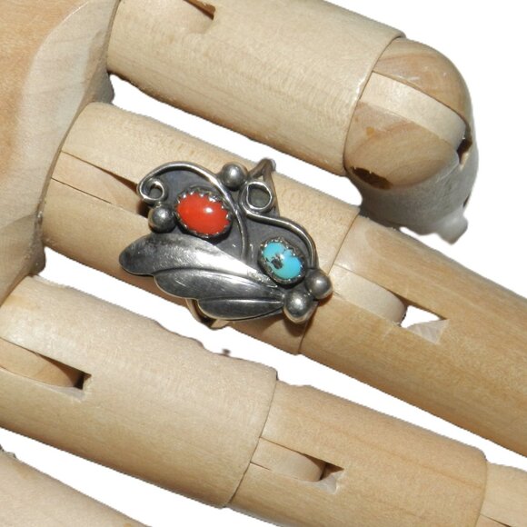 Women's Frank Ramone Navajo Sterling Silver Turquoise Ring - Picture 1 of 9